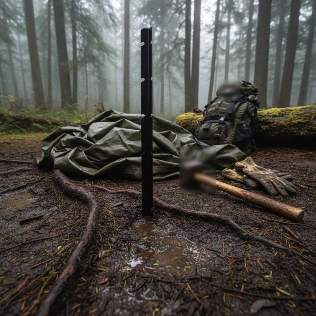Carbon Steel Tent Stake Rustproof Ground with Notches Break-Resistant