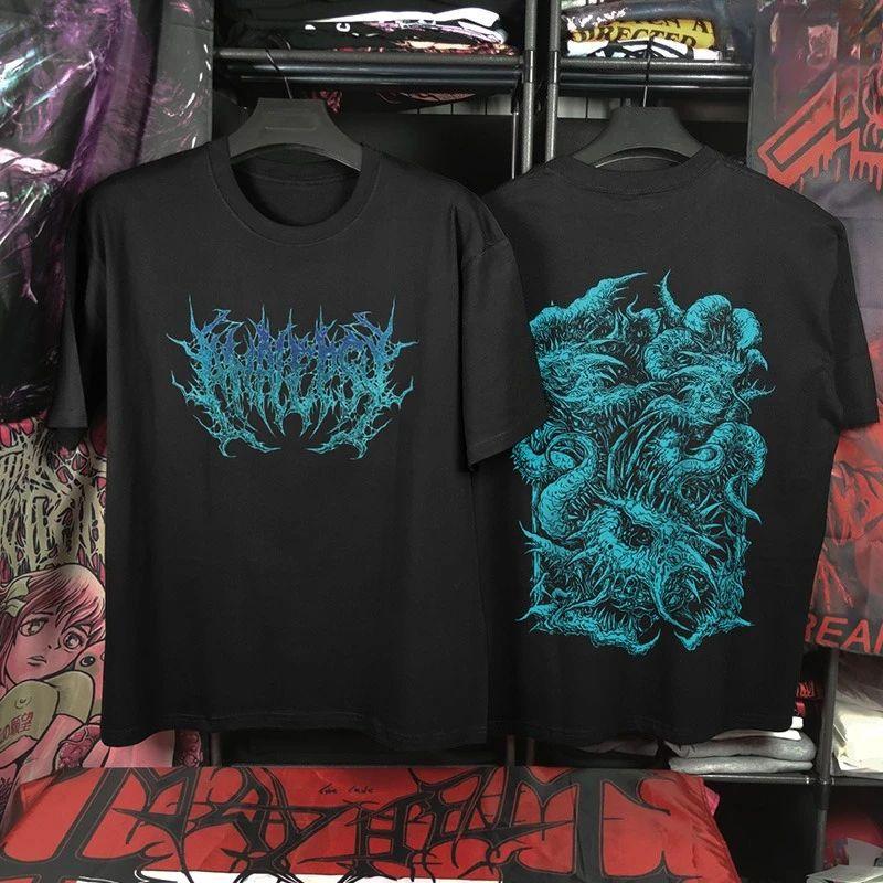 Metal Band T-Shirt Herren Sommer Mode Street Trend Kurzarm Baumwolle Bequem Locker Herren- und Damenbekleidung