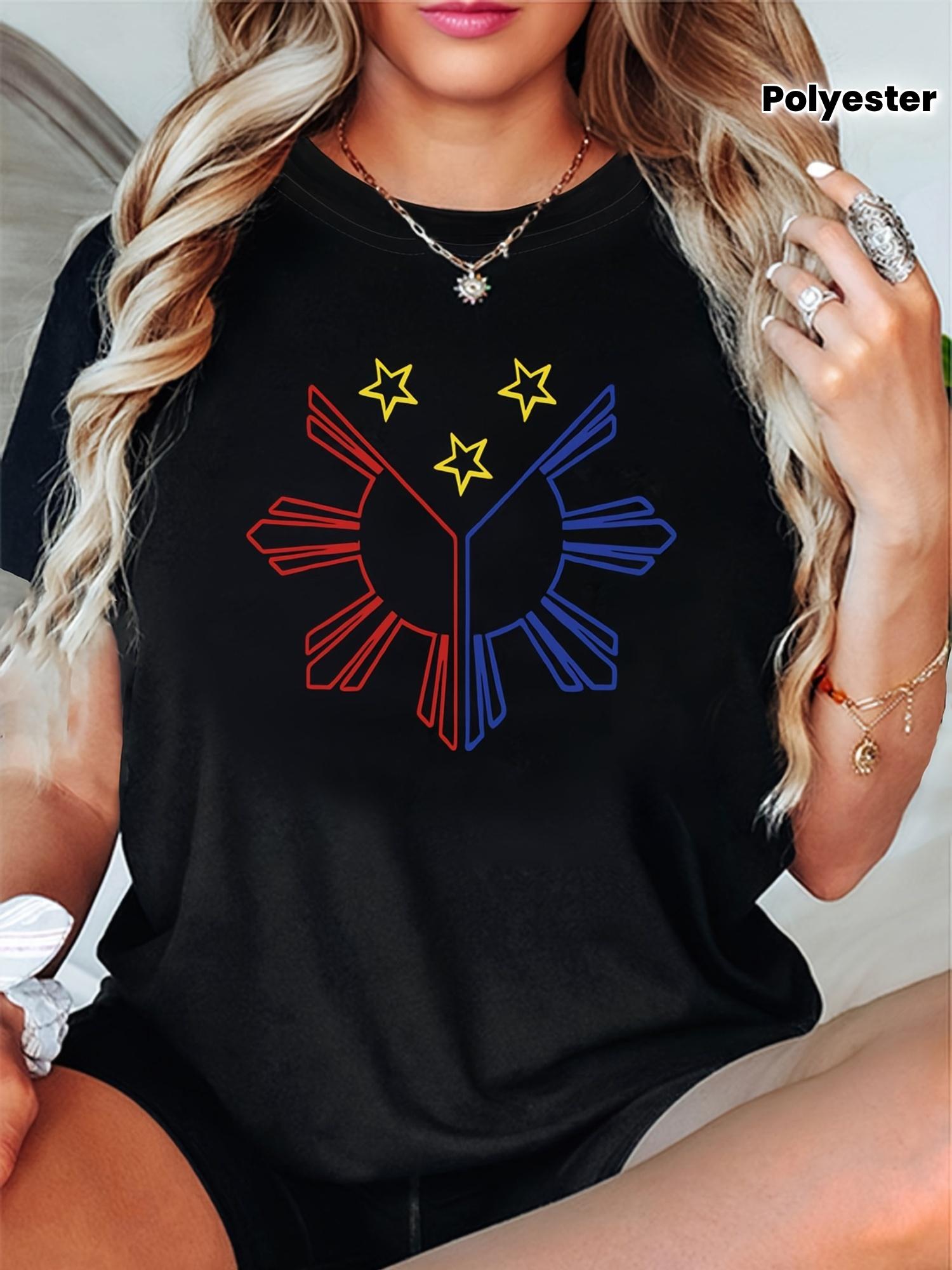 Philippine Flag Sun Graphic Polyester T-shirt XL
