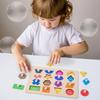 Montessori Wooden Shape Peg Puzzle Fine Motor Skills Color Sorting Board Educational Toy for Kid Classroom Learning Play