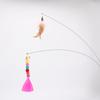 Suction cup cat teaser stick feather kitten self-hi rod to relieve boredom cat pet toy with replacement headband bell cat supplies