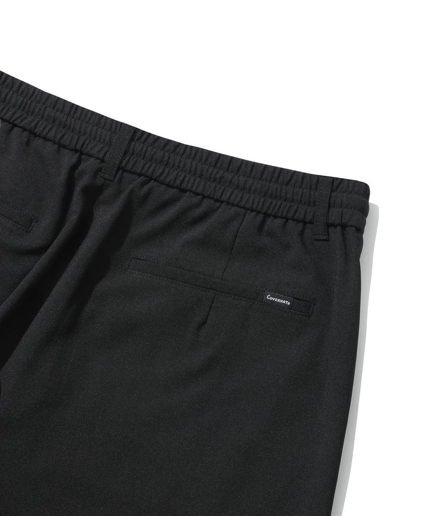 COVERNAT Summer Double-Pleated Semi-Wide Slacks Black