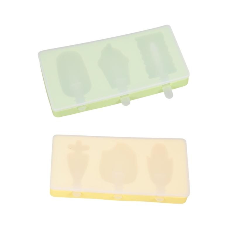 Cakesicles Molds Set of 2 Silicone Cake Stick Molds 3 Cavities Ice Cream Cake Stick Molds with 6Sticks for DIY Ice Lolly