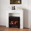 Fireplace Mantel Decorative Frame Surround for Electric Fireplace 101 X 19 X 100 Cm White Wood