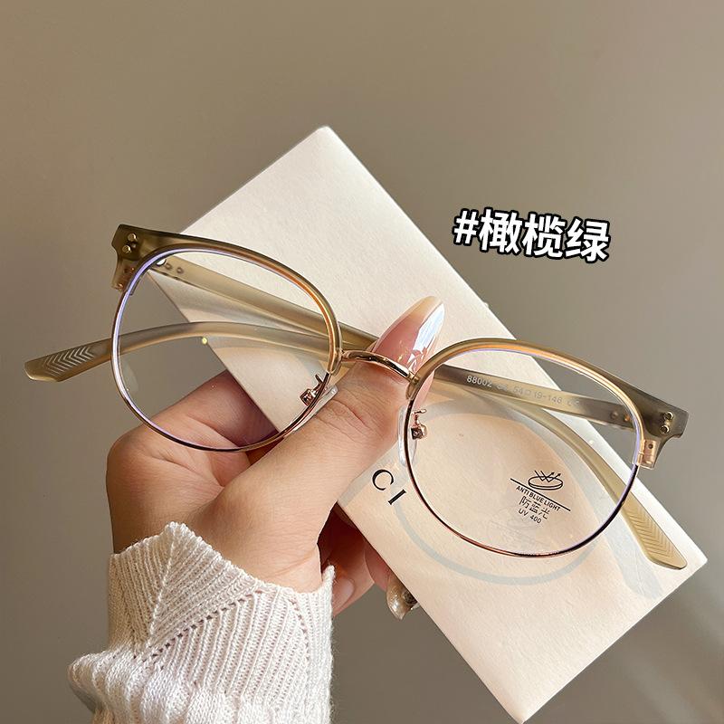 

Vintage Retro Style Male Glasses Semi-Rimless Blue Light Blocking Glasses For Women High Quality Women S Glass