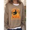 Tops for Women Halloween Print  Round Neck Long Sleeve T-shirt Fall Casual Slim Pullover Women's Long Sleeve Top