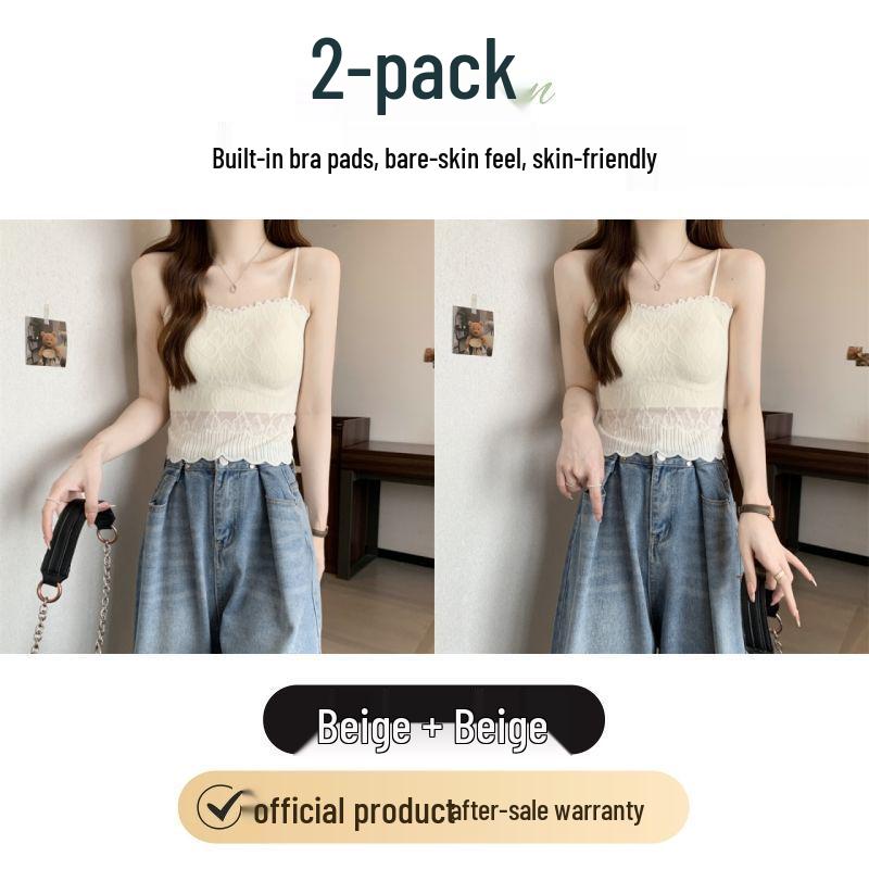 Women's Lace Camisole with Chest Pads: Beautiful Back, Bandeau, Lingerie, Outerwear, Sexy Summer Top