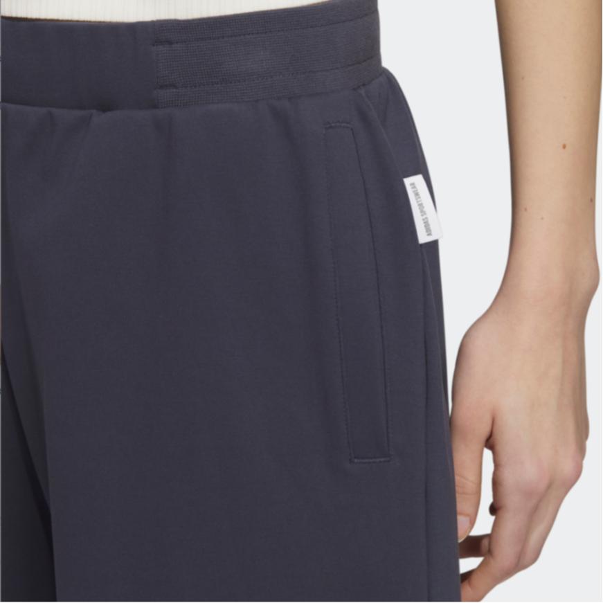 Adidas Verbiage Print Elastic Waist Straight Regular Shorts Women Bottoms Hidden-Blue IP3944