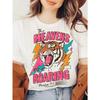 Women's White Round Neck T-Shirt with Of Judah & Psalm Erse Print Spring Summer Fall Wear, Machine Washable, Psalm 19:1 Inspired Design