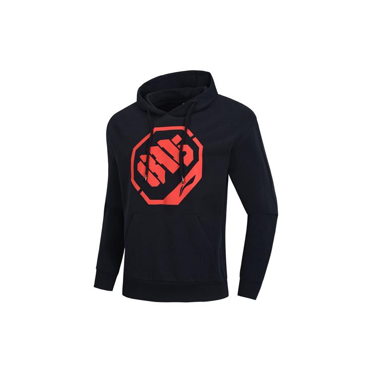Li Ning Sweatshirts Men s Black Hooded Moderate Regular AWDP061-1 L