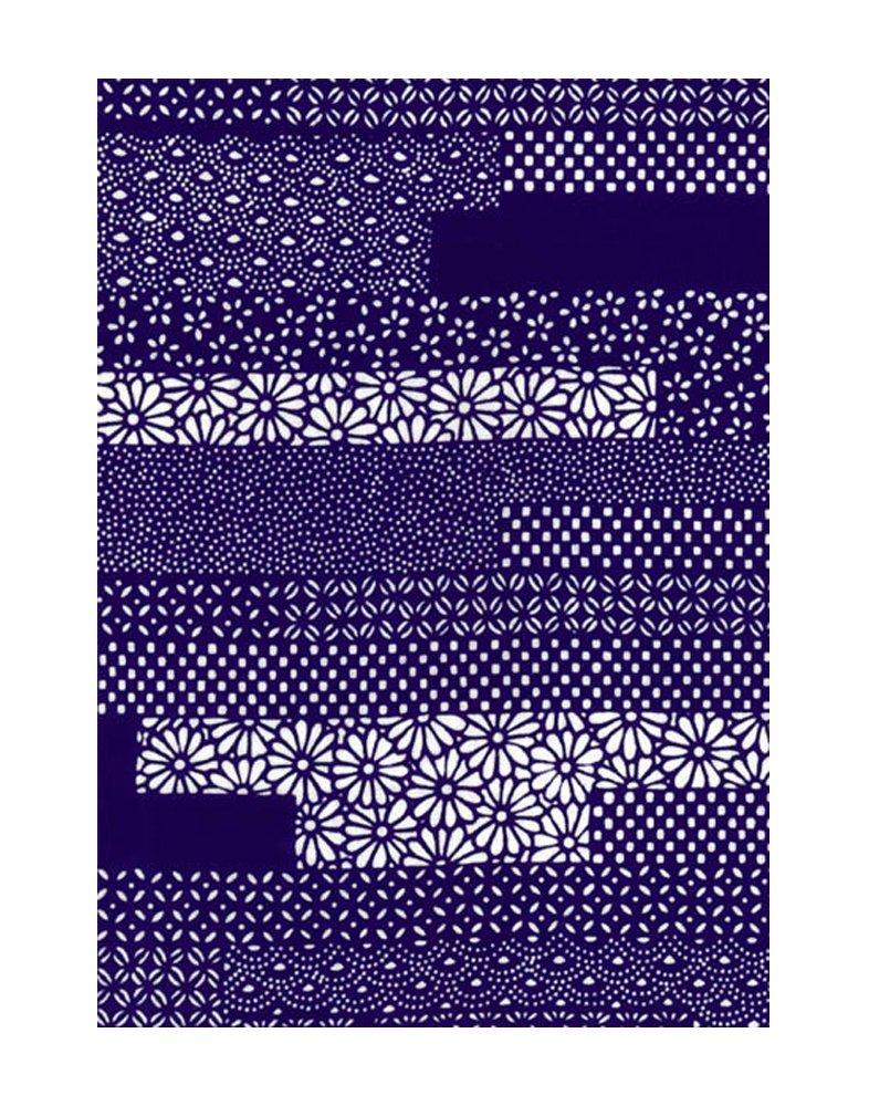 

Tenugui hand made in Kiritsugu Komon Niwa-zome (Japanese towel) - Chū-sen dyed, 100% cotton, Japan, (small pattern) білий