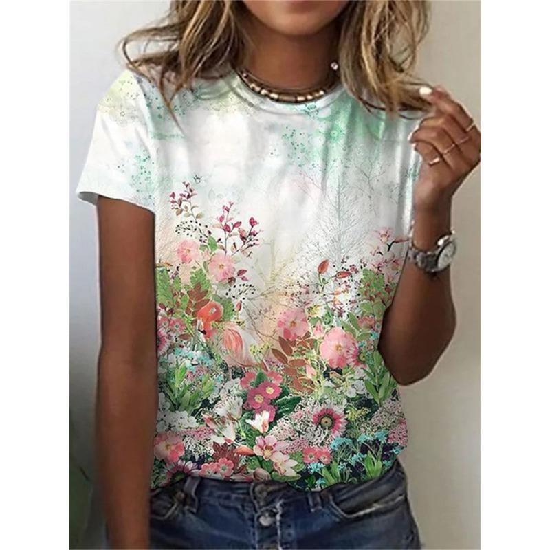 2025 Summer Women T-shirt 3D Cat Woman T Shirts Casual Streetwear O-Neck Short Sleeve Loose Tops 3XL Size Female Oversized Tees