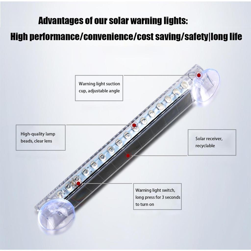 Aoyitaf Solar LED Strobe Lights, Car Flashing Security Lights - Solar Warning Lights for