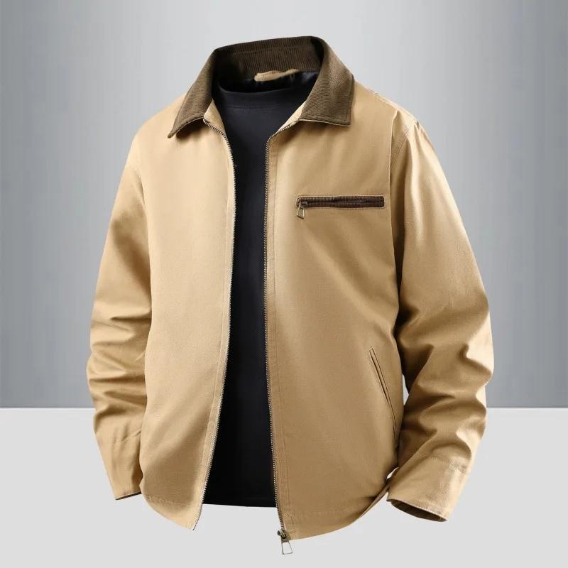 Outdoor Sports Casual Business Jacket Loose Fit Stand Collar Men's Outerwear Spring Autumn Lightweight Overcoat Men Jacket