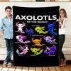 Axolotl of the World Flannel Blanket Soft Cozy Throws Napping Travel Use