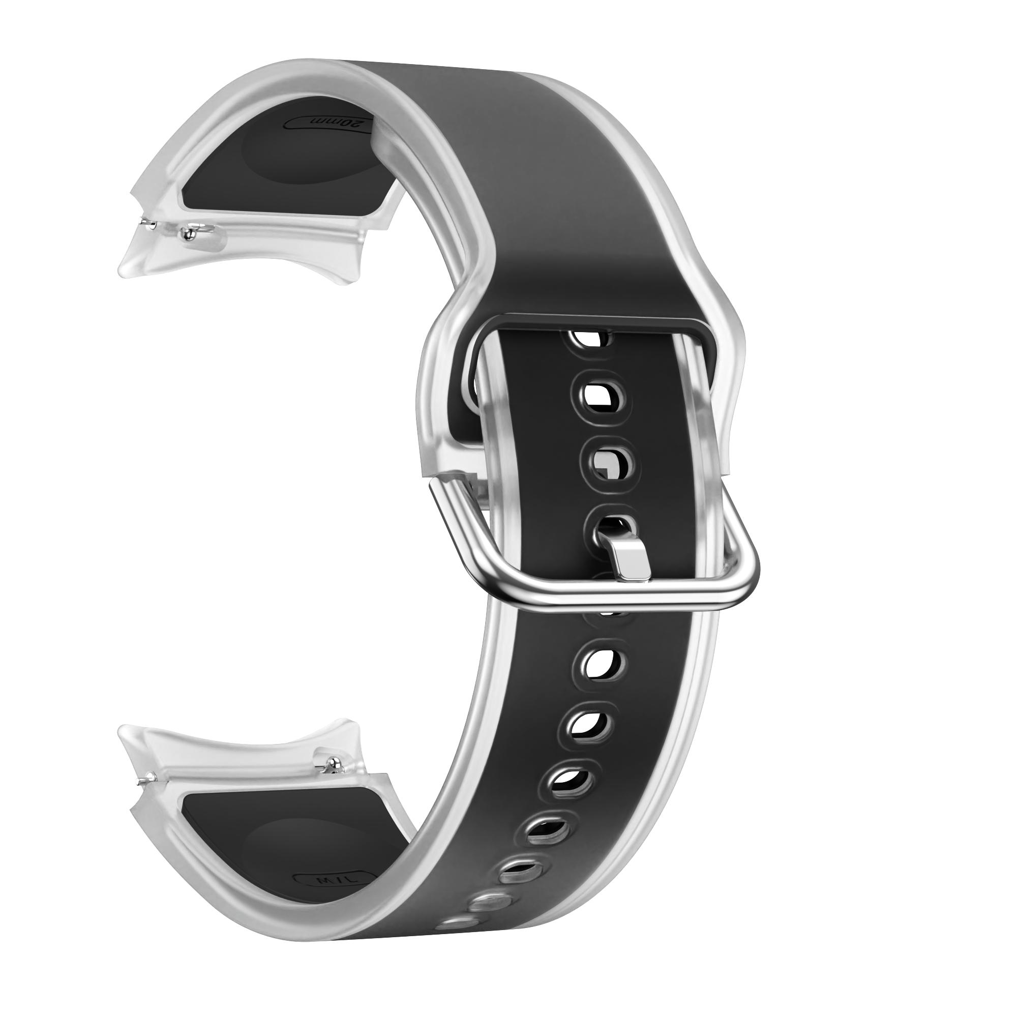 

Ремешок силиконовый спортивный No Gaps 20 мм для Samsung Galaxy Watch 7 6 5 Pro 4 44 мм FE 40 мм Band Watch6 Classic 47 мм 43 мм Аксессуары For Watch 5 Series чёрный