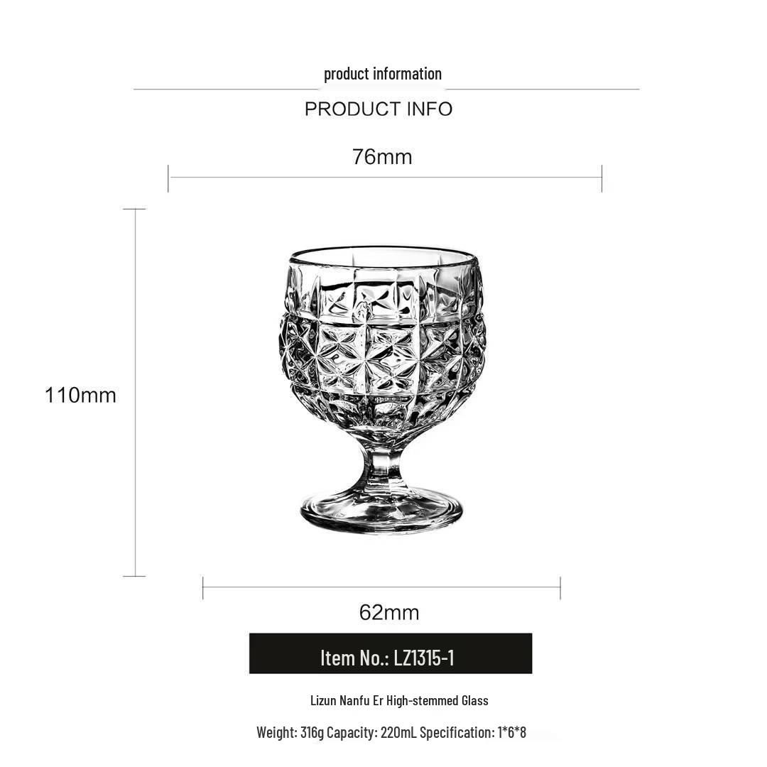 European Carved Brandy Glass - Light Luxury Retro Whiskey & Water Glassware