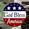 2D Flat, 1pc Patriotic “God Bless America” Hanging Sign, Heavy-Duty Aluminum Independence Day Decoration with Navy Blue & Red Stars, 7.87In American