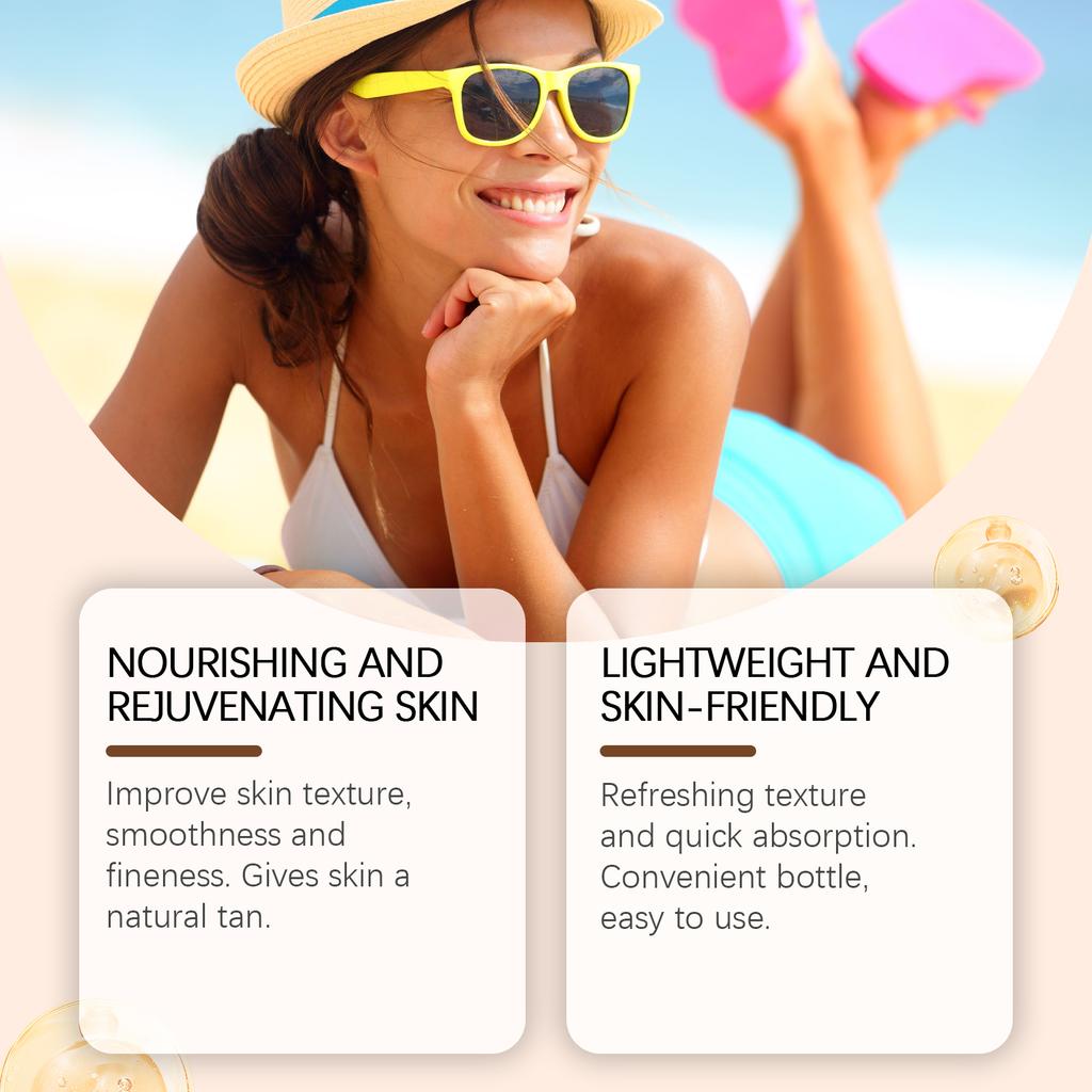 Tiefbräunendes Körperöl Schneller Bräunungs-Glow mit Kokosöl Intensive Feuchtigkeit Langanhaltende Bräune Bräunungsöl für den Strandurlaub