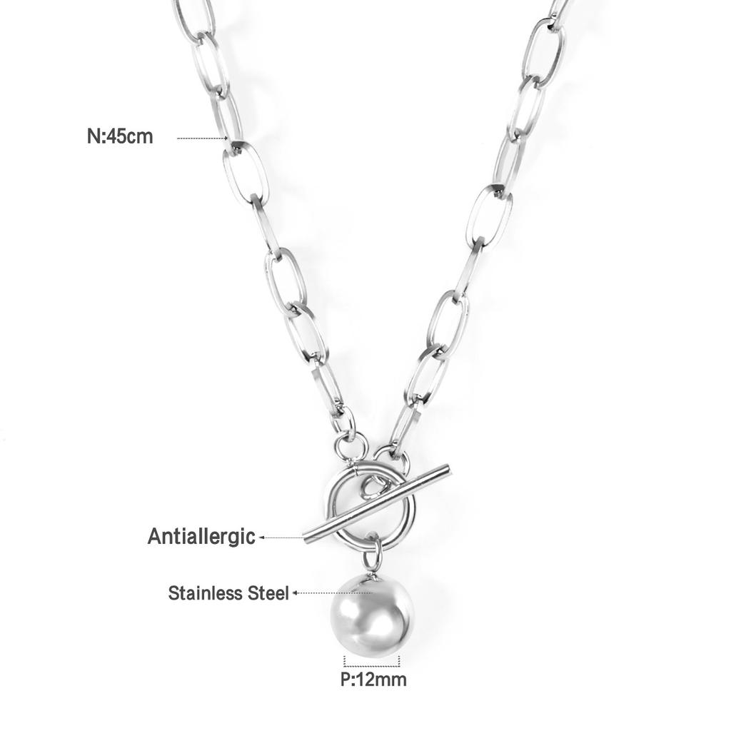 Love pendant collarbone chain personalized trend OT buckle necklace stainless steel plated 18K gold jewelry women