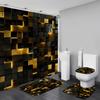 4Pcs Shower Curtain Set with Non-Slip Bath Mat, Toilet Lid Cover, Contour Rug & 12 Hooks, Bathroom