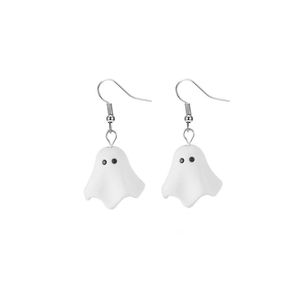 White Ghost Drop Earrings Zinc Zinc Alloy Women Necklace Fashion Halloween Earrings  Stage Performances