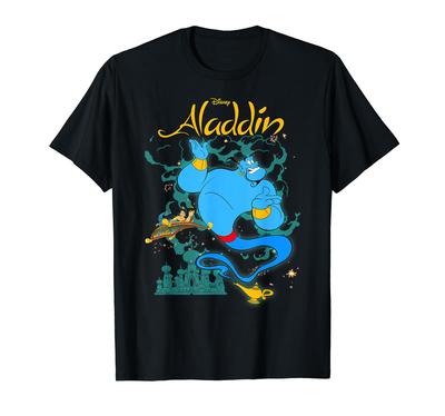Disney Aladdin Genie Vliegend Tapijt Rit T-shirt
