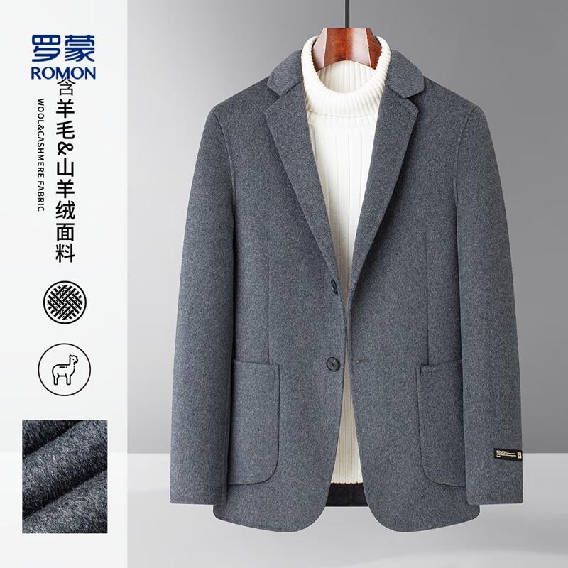 Romon Men's Business Casual Wool Blend Overcoat