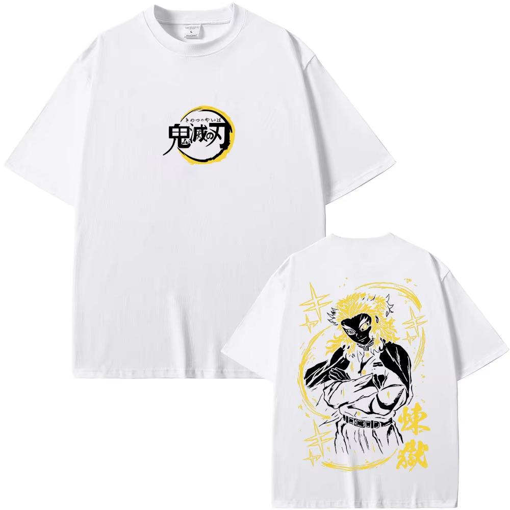 Anime Demon Slayer Rengoku Kyoujuro Grafické Tričko Pánské Dámské Manga Kimetsu No Yaiba Tričko Pánské Nadrozměrná Trička Topy