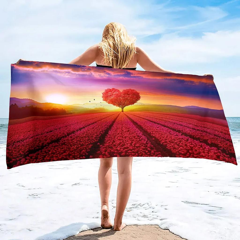 Oversized Soft Beach Towel ,Flowers Extra Large Big Pool Swim Travel Towels Blanket Super Soft Quick Dry Bath Towels For Women