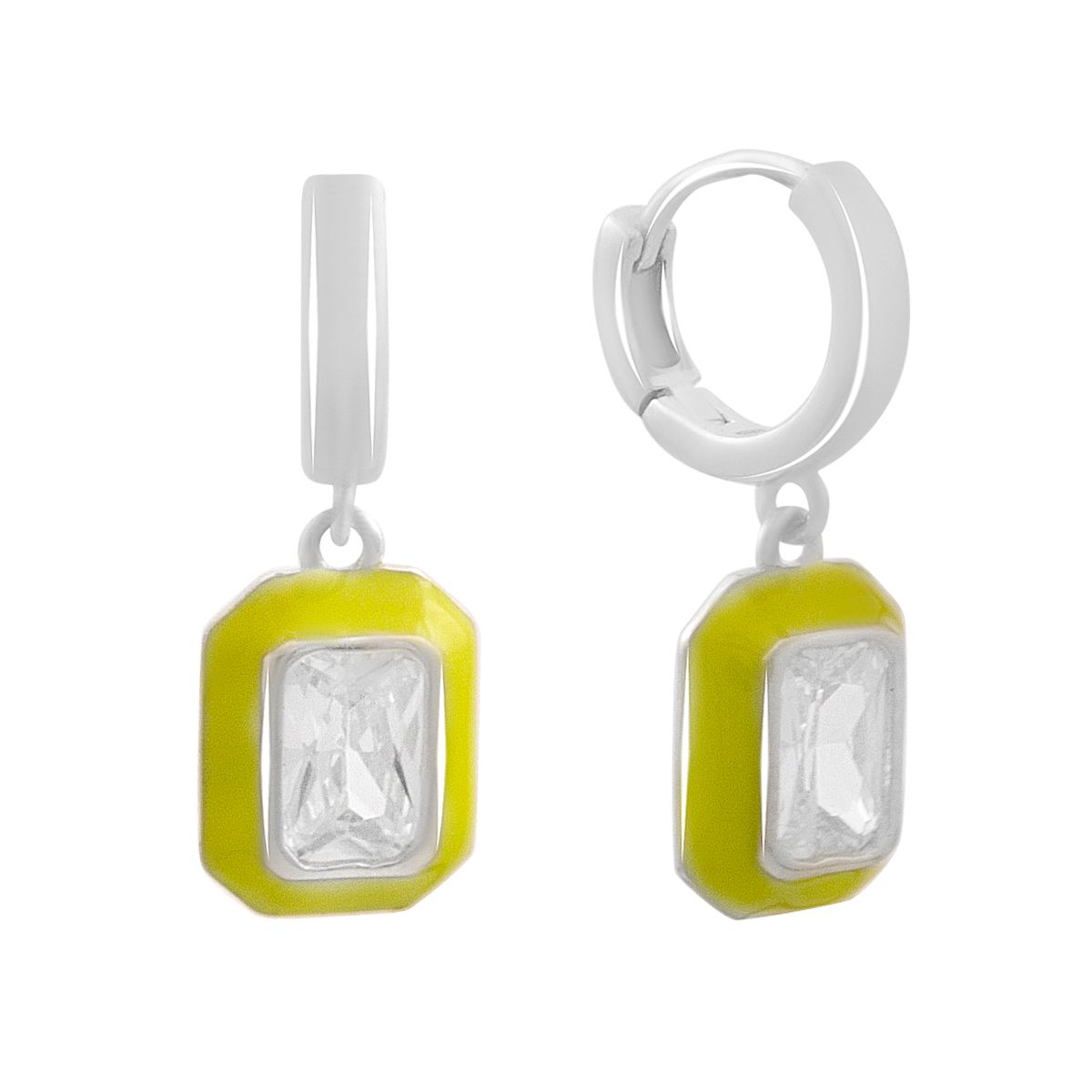 

Серебряные серьги с фианитами, емаллю (60002245) білий