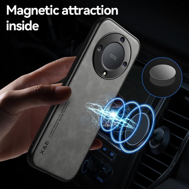 Built-in Magnetic Holder Plate Phone Cases For Honor 400 300 200 100 90 Pro Lite Smart Power 5G Silicone Shockproof Back Cover