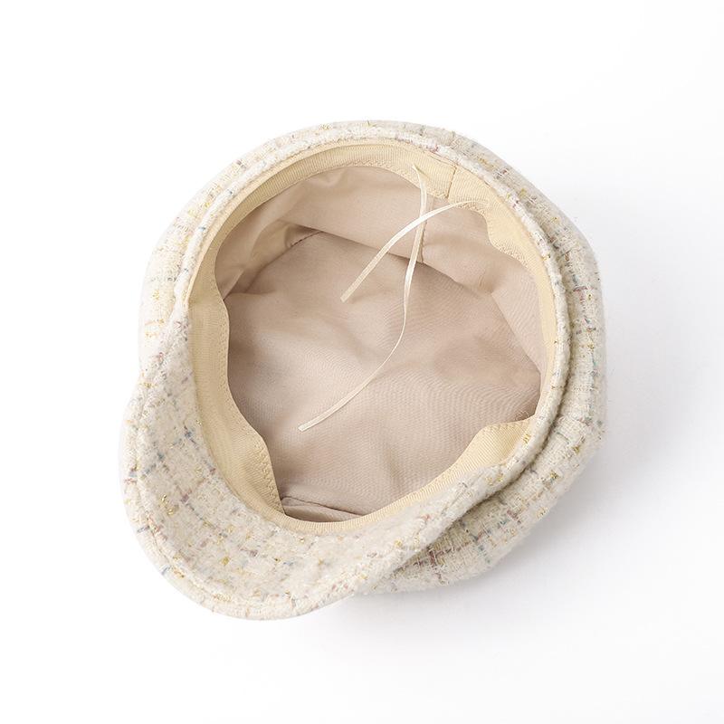 Women's Winter Hat Octagonal Plaid Retro Beret Newsboy Cap Autumn Winter Hats For Women Fashion Design Ladies Hat New Boina