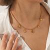 Ocean Themed Necklace DIY Pendant Set With Starfish Shell Turtle Fish Tail Charms Titanium Steel Collar Chain