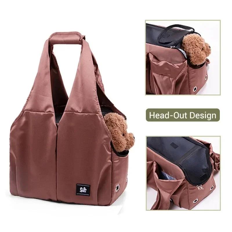 Portable Soft Sided Cat Carrier Breathable Mesh Top Window Small Dog Carrying Bag Travel Transporter Shoulder Bags