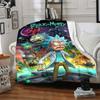 1pc Rick and Morty Blanket Lightweight Flannel Throw For Sofa, Bed, Travel, Livingroom, Office, Couch, Chair, And Bed