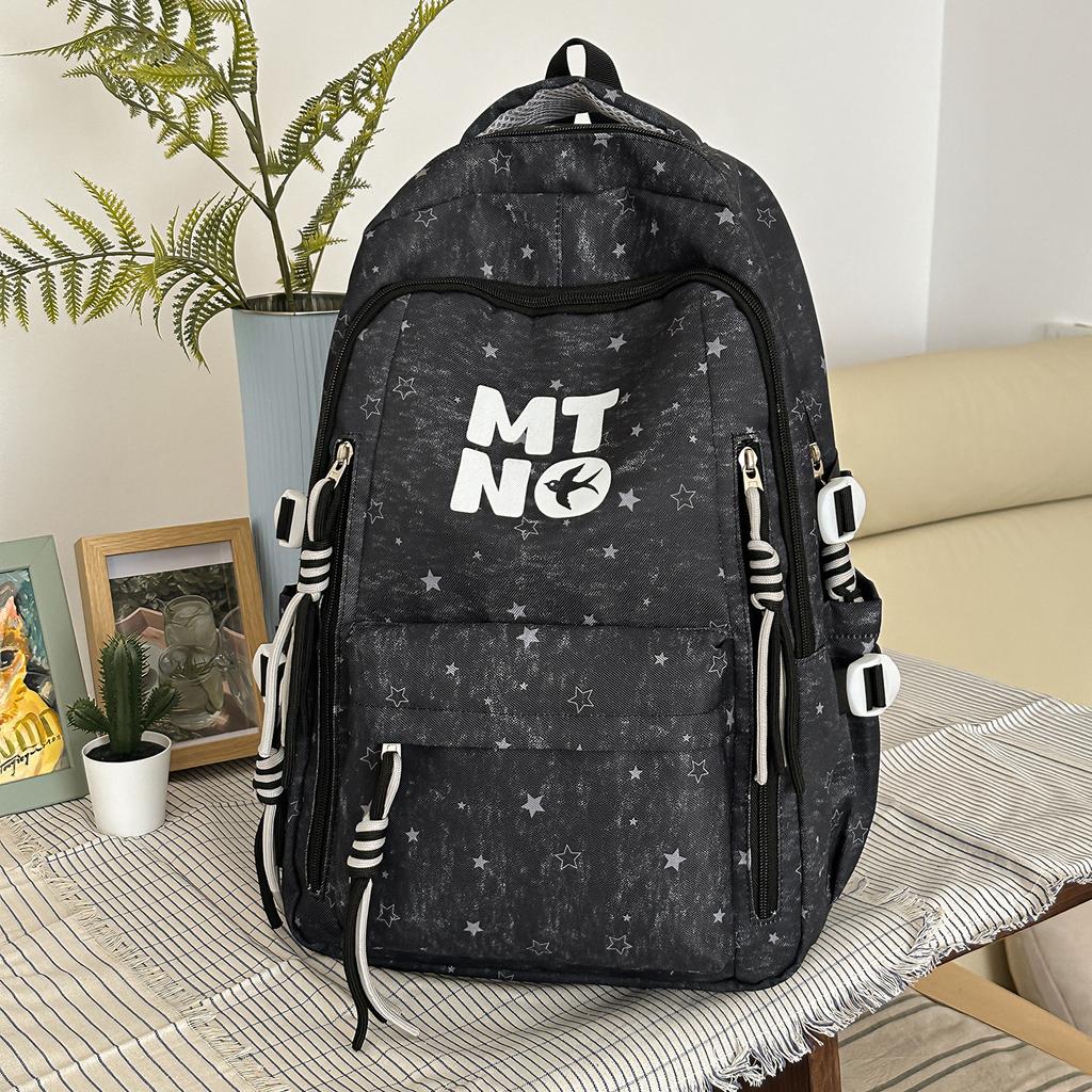 Schoolbag Student Schoolbag Junior High School Girl Large Capacity Cute Star Backpack Ins Wind Students High School Casual Backpack