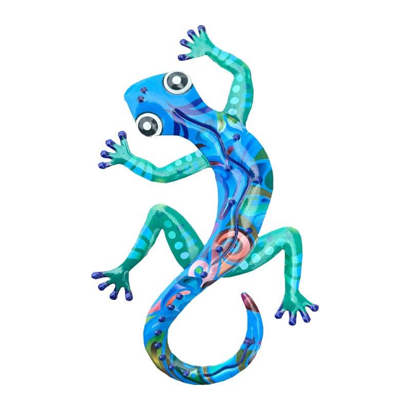 1pc Creative Iron Art Colorful Lizard Wall Hanging Home Metal Crafts Colorful Gecko Wall Decoration