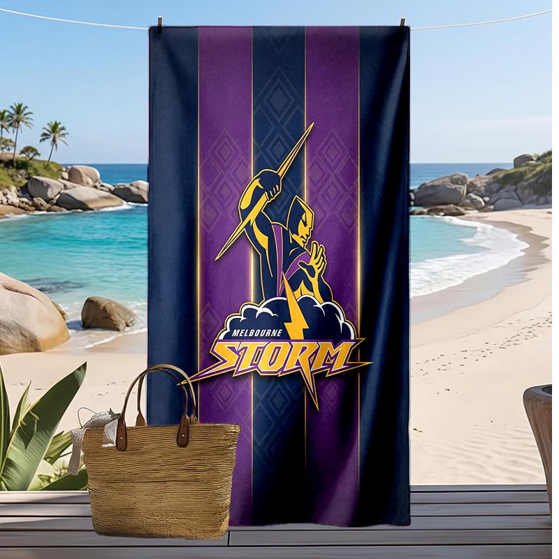 Melbourne Storm Print Strandtuch Weich Tragbar Schnell?Trockenes Handtuch für Pool Sommerurlaub Outdoor Sport