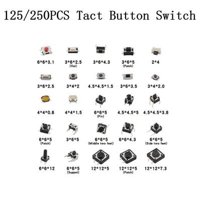 25Types/Set Values Tactile Push Button Switch  Momentary Tact Assortment