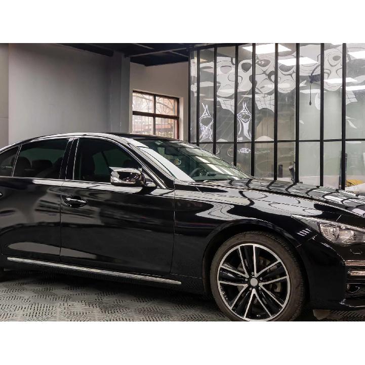 Premium Glossy Bright Black Self-adhesive Vinyl Car Wrap Film Vehicle Decal Auto Decor Film Air Bubble Free Paper Based Package