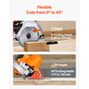 SucceBuy Cordless Circular Saw 4700 RPM 6-1/2 inch Blade 0-45 Degree Bevel Brushless Motor with LED Light Battery and Charger