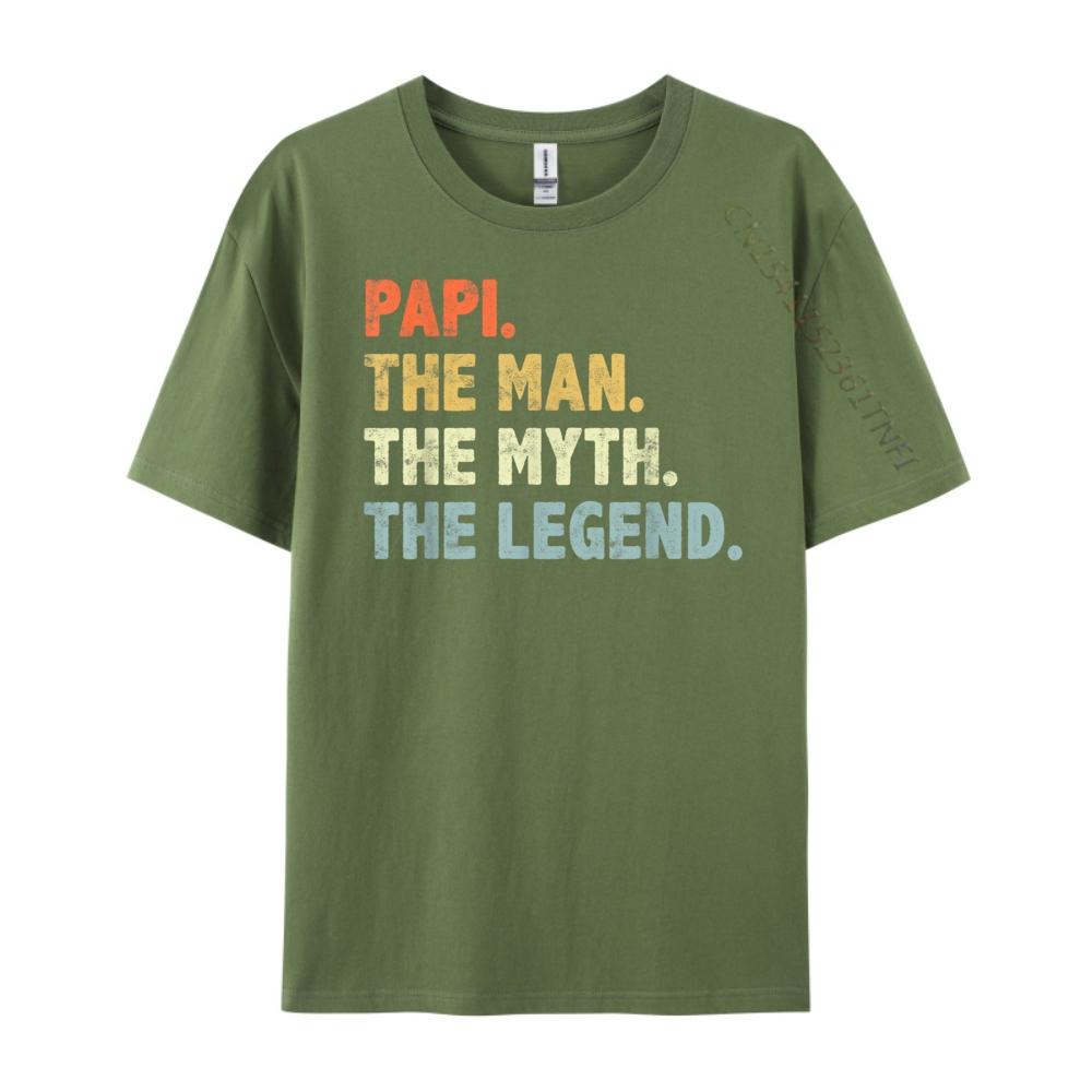 

Papi The Man Myth Legend Father Day For Grandpa Men Graphic Tees Luxury T-Shirt Lovers Day Casual Camisa 4XL