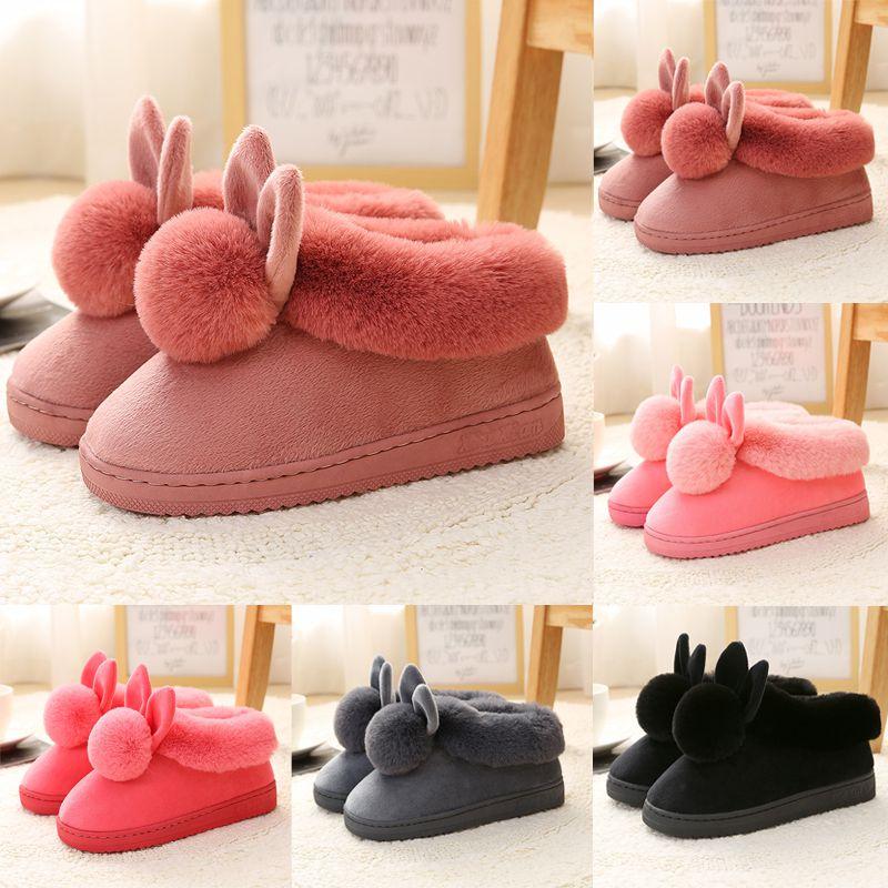 Cozy Women Bunny Rabbit Plush Slippers With Soft Antiskid Sole For Winter Warmth