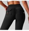 Women's Multi-Pocket Motorcycle Style Yoga Pants - Sportswear Elastic Tights for Running & Training