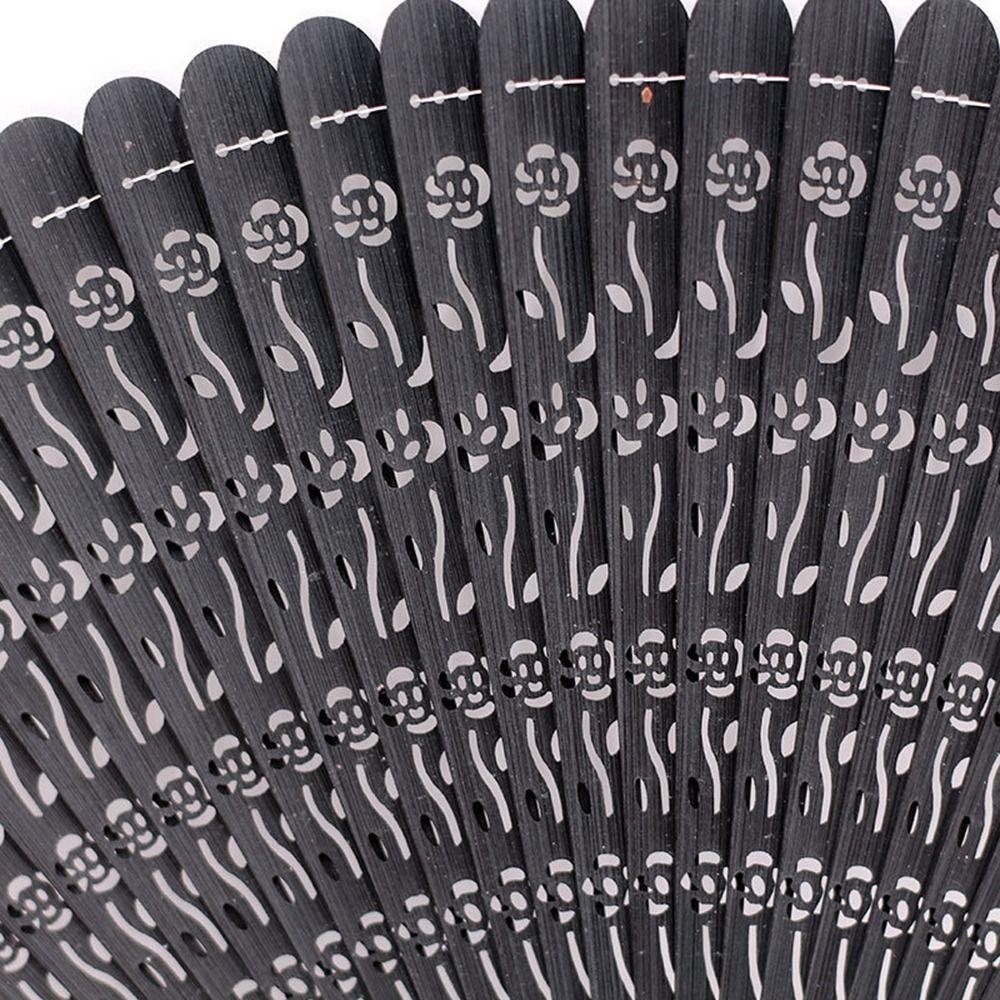 Handmade Bamboo Folding Fan Chinese Style Han Fu Dance Fashion Hollow Hand Fan for Home