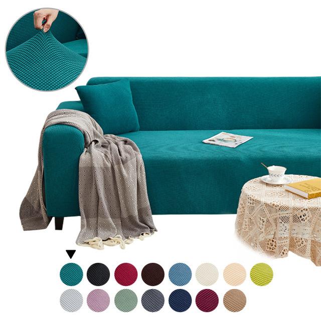 

Чехол для дивана для гостиной, однотонная эластичная подушка для дивана, утолщенный флисовый защитный чехол для четырех сезонов, общий защитный чехол для мебели Pillowcase45x45cm зелёный