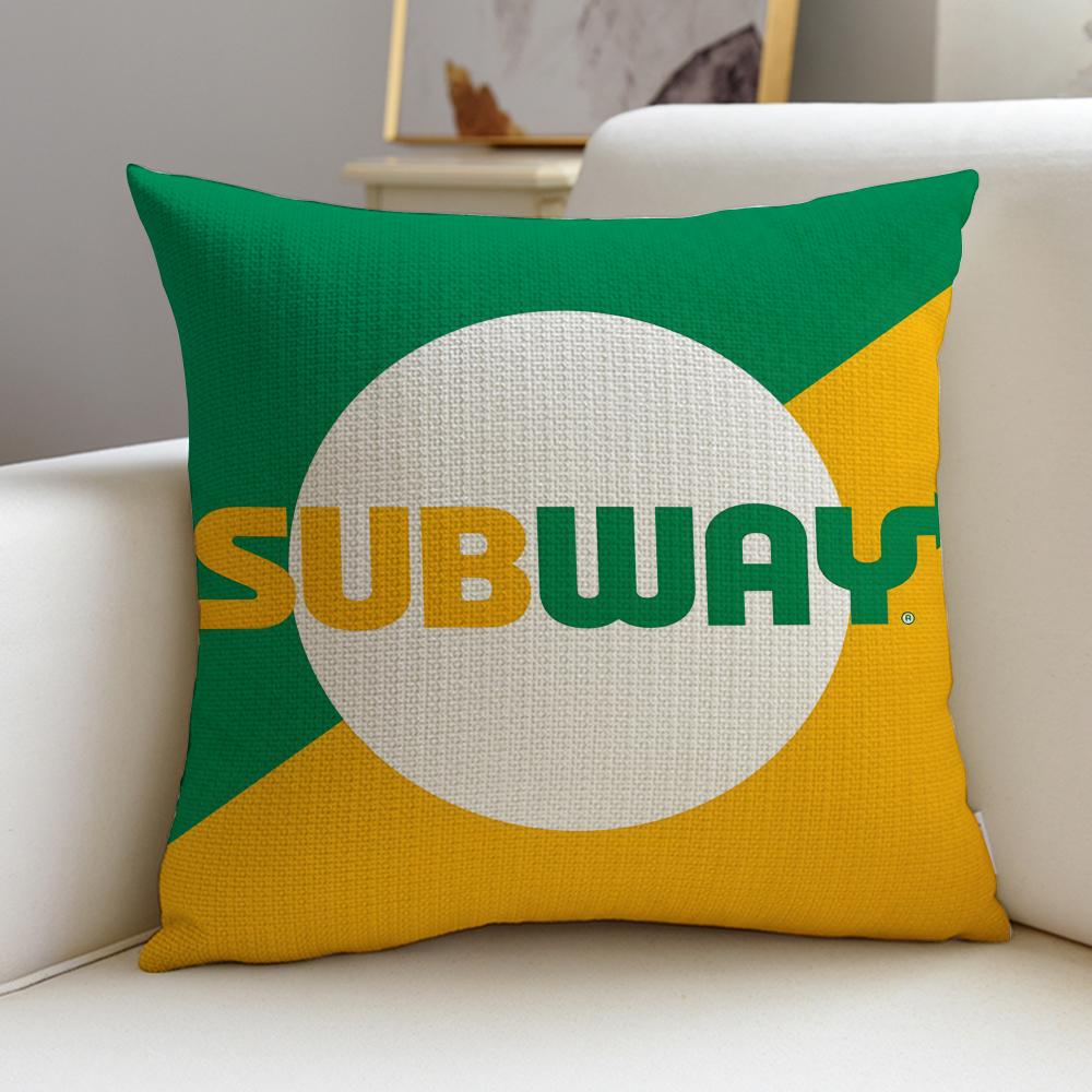 Classic SSubwayS Cushion Cover Breathable and skinfriendly linen pillowcase square removable and washable cushion