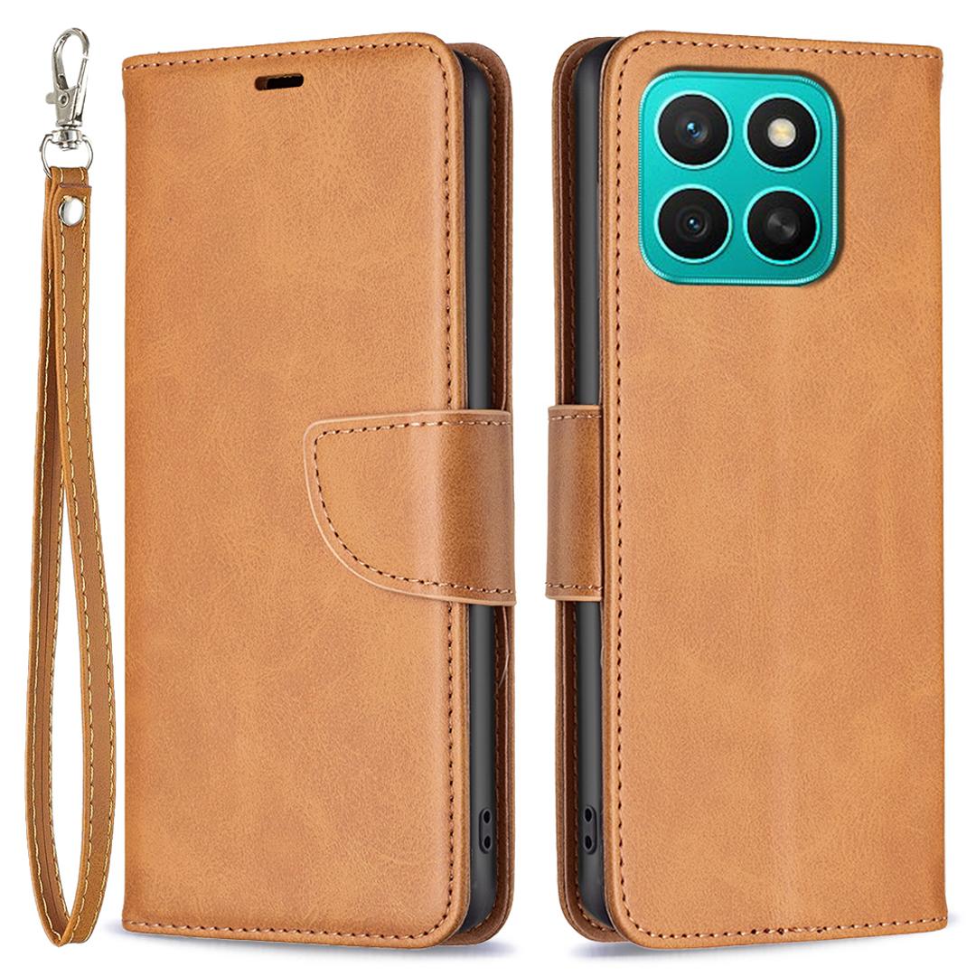 

For Honor X8c 4G Case Shockproof PU Leather Cover with Wallet Card Slots Yellow