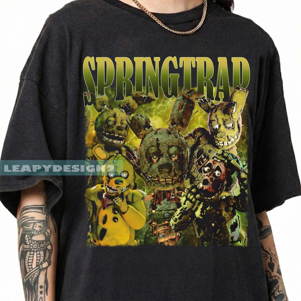 Springtrap Five Nights At Freddy's Graphic T-Shirt, Horror Game Tee, Vintage Gamer Apparel